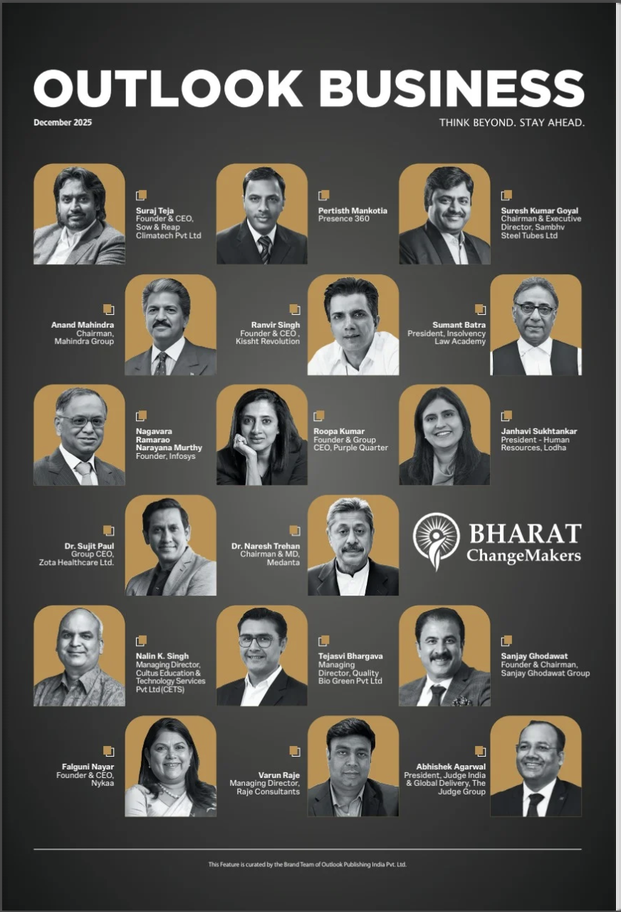 Outlook Business December 2025 cover featuring Bharat ChangeMakers